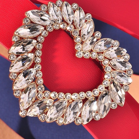 Red Rhinestone Heart Belt - Picture 9 of 15